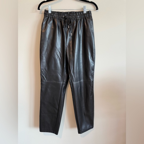 Laundry by Shelli Segal Faux Leather Black Joggers Pants - Picture 4 of 11